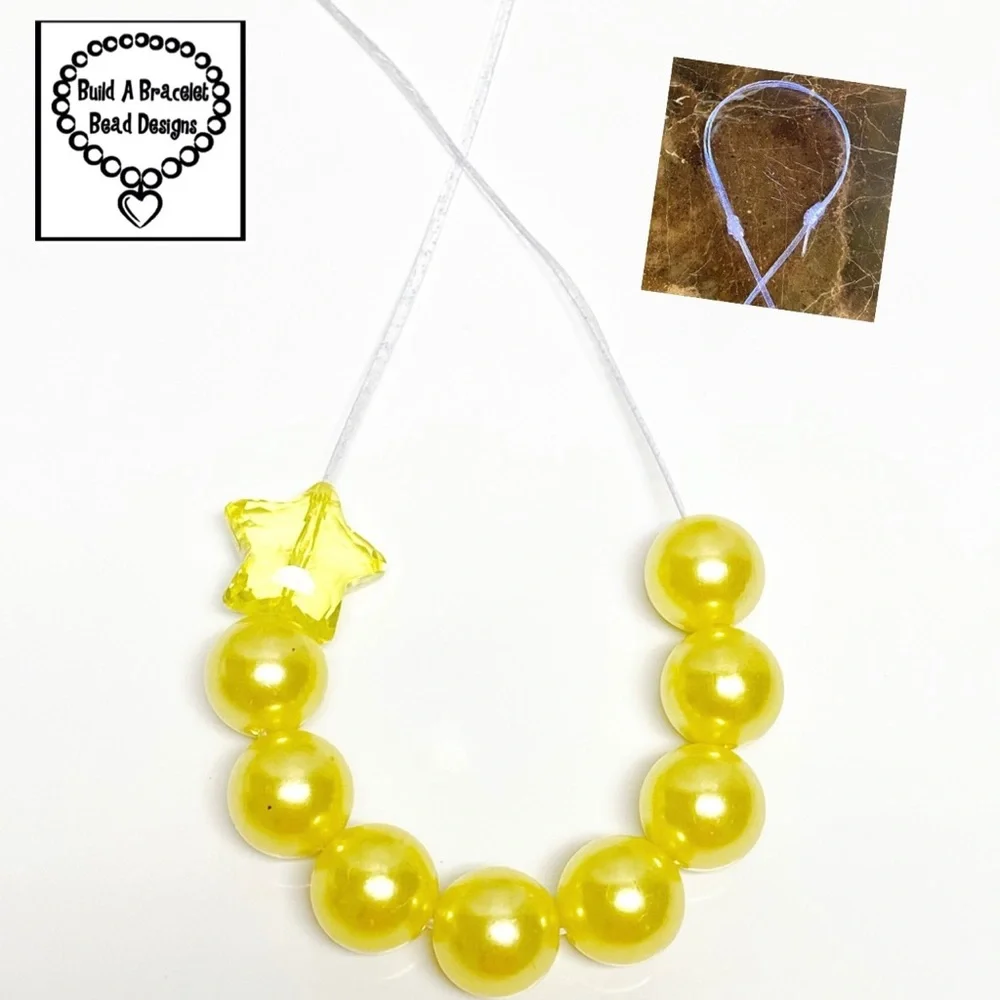 Handmade Yellow Pearl Star Necklace Adjustable Girls Summer Sunshine Jewelry